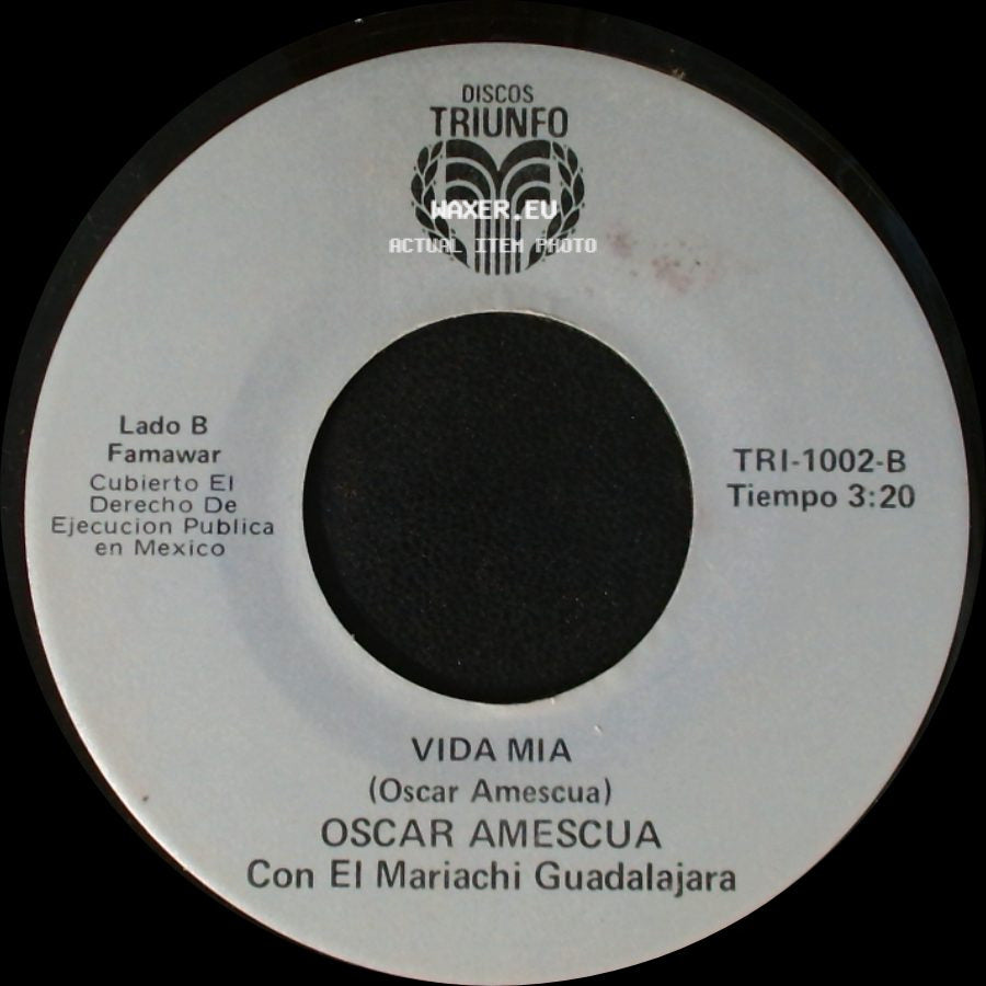 Oscar Amescua Con El Mariachi Guadalajara - Te Esperare / Vida Mia side B