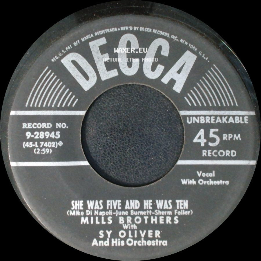 Mills Brothers With Sy Oliver And His Orchestra - The Jones Boy / She Was Five And He Was Ten side B