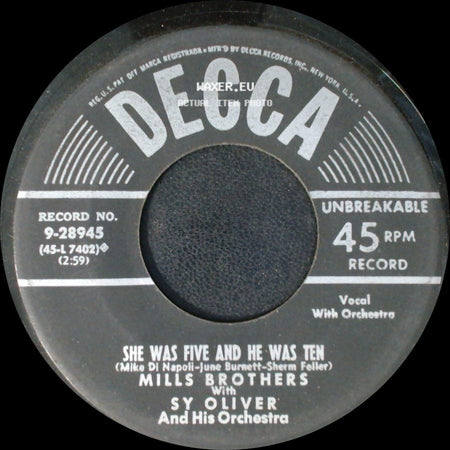 Mills Brothers With Sy Oliver And His Orchestra - The Jones Boy / She Was Five And He Was Ten side B