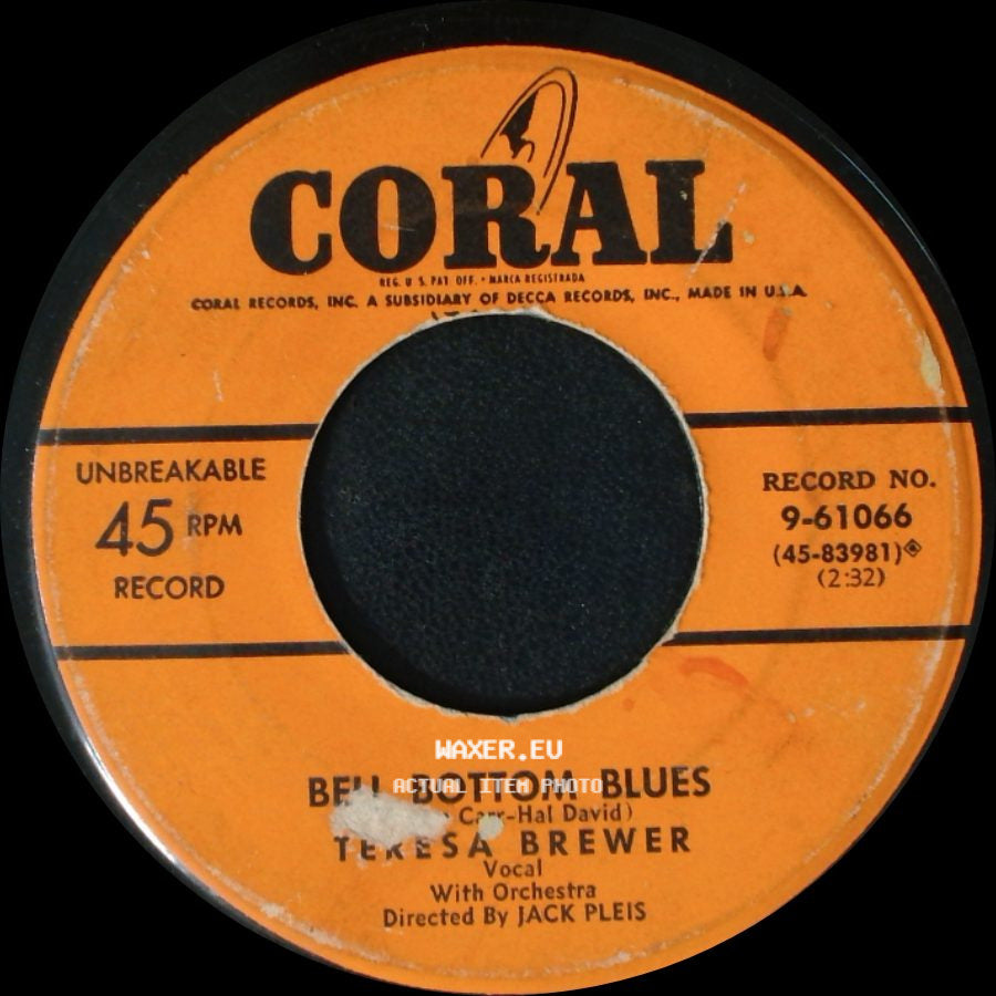 Teresa Brewer - Our Heartbreaking Waltz / Bell Bottom Blues side B