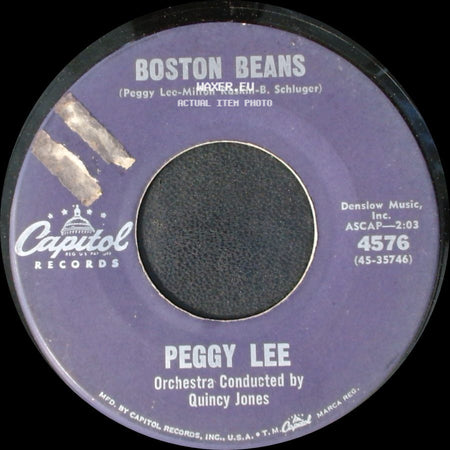 Peggy Lee And Orchestra / Peggy Lee - Yes Indeed! / Boston Beans side B
