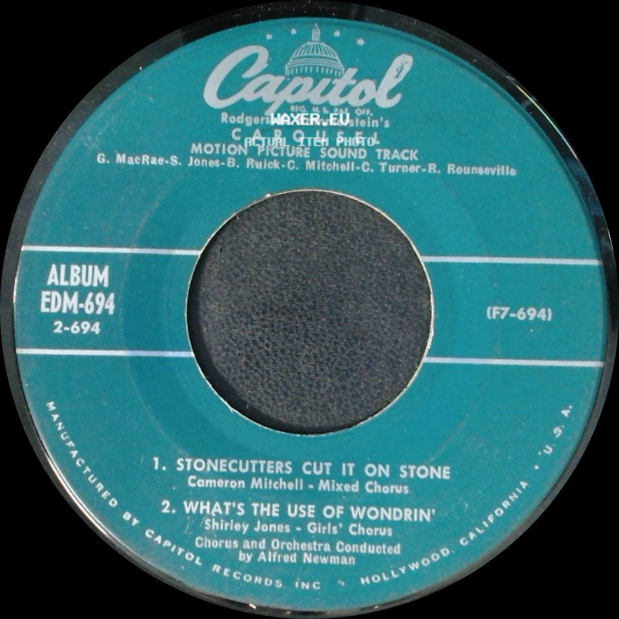 Rodgers & Hammerstein's Carousel - You're A Queer One, Julie Jordan! / Mister Snow / Unknown Title B side B