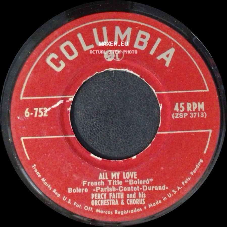 Percy Faith And His Orchestra & Chorus - This Is The Time / All My Love side B