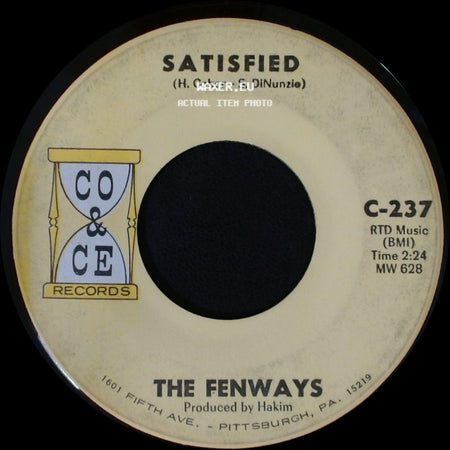 The Fenways - Love Me For Myself (The La La La Song) / Satisfied side B