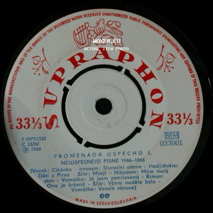 Unknown Artist - Promenáda Úspěchů I. / Promenada Úspěchů I. Nejúspěšnější Písně 1946-1966 side A