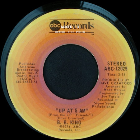 B. B. King - Philadelphia / Up At 5 Am side B