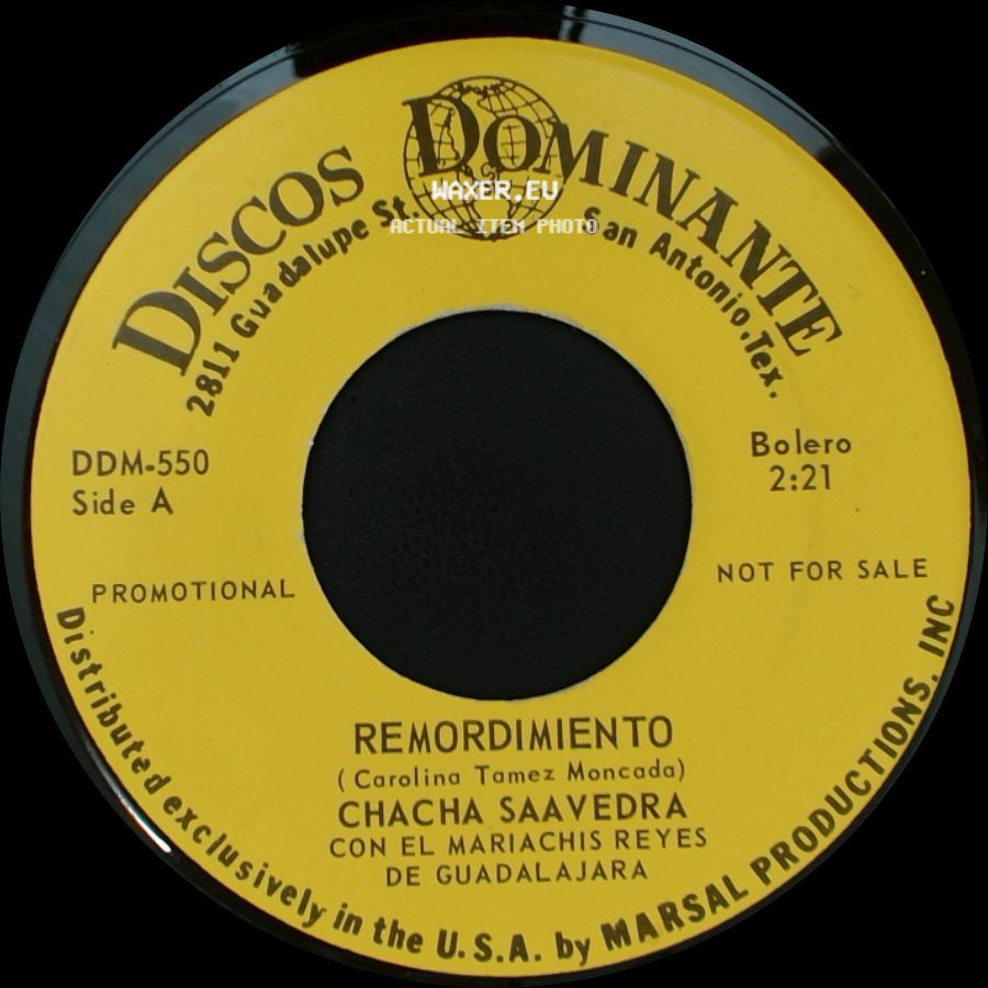 Chacha Saavedra Con El Mariachis Reyes De Guadalajara - Remordimiento / Ajeno side A