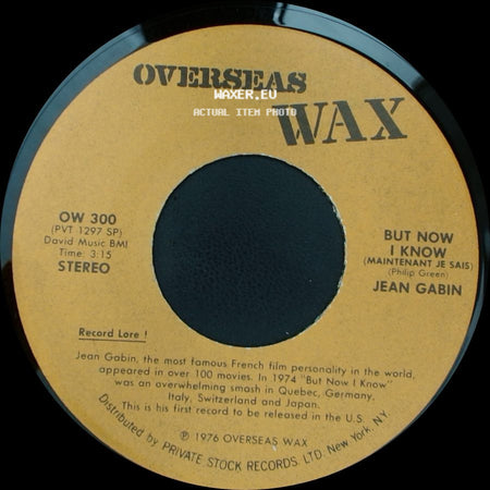 Jean Gabin - But Now I Know / Maintenant Je Sais (But Now I Know) side A