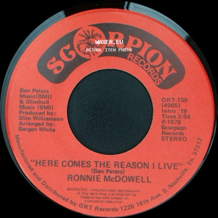 Ronnie Mcdowell - Here Comes The Reason I Live / Travelin', Wanderin' Man side A