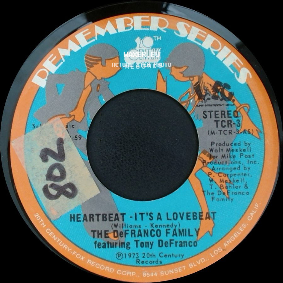 The Defranco Family Featuring Tony Defranco - Heartbeat - It's A Love Beat / Abra-Ca-Dabra side A