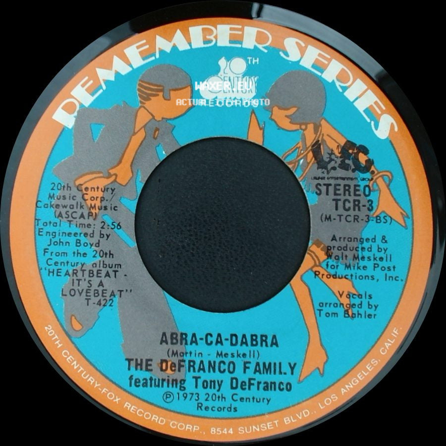 The Defranco Family Featuring Tony Defranco - Heartbeat - It's A Love Beat / Abra-Ca-Dabra side B