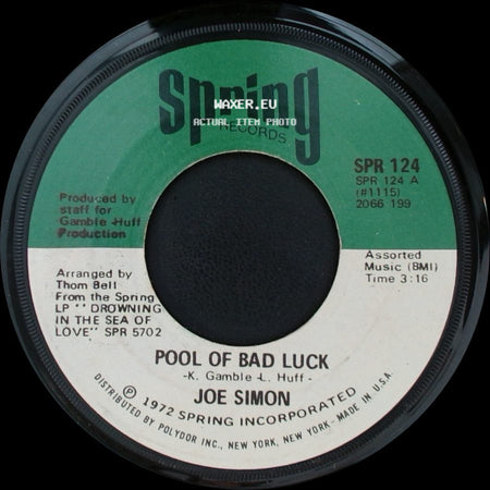 Joe Simon - Pool Of Bad Luck / Glad To Be Your Lover side A
