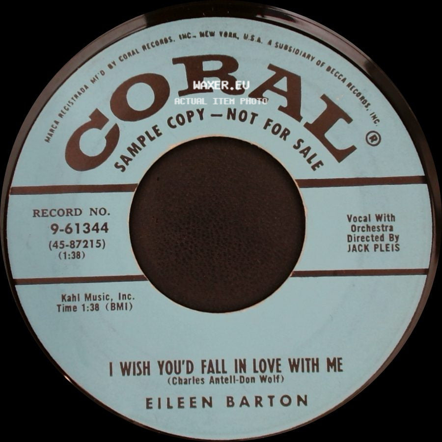Eileen Barton - I Wish You'd Fall In Love With Me / On A Lonely Walk side A