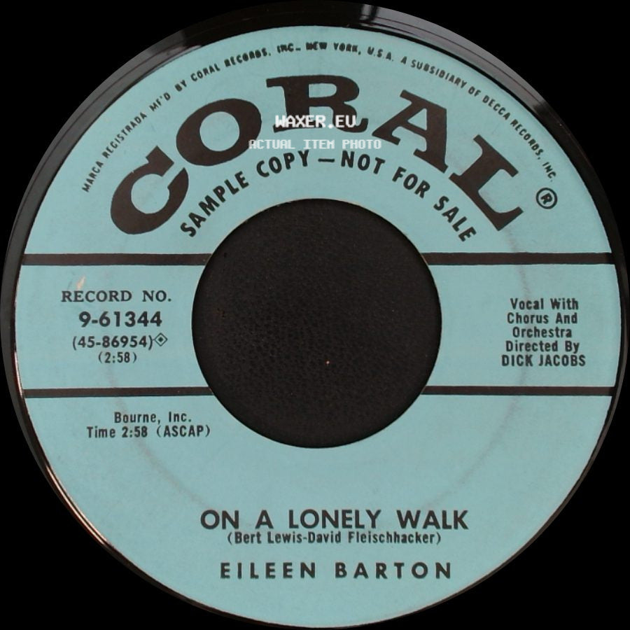 Eileen Barton - I Wish You'd Fall In Love With Me / On A Lonely Walk side B