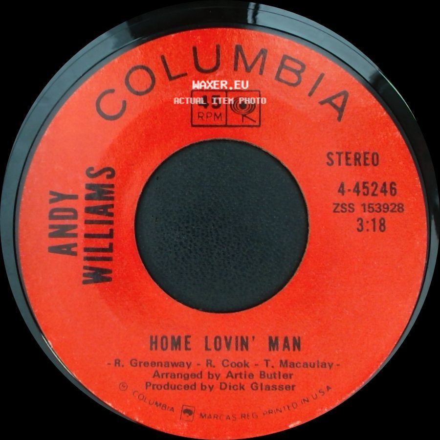 Andy Williams - Home Lovin' Man / Whistling Away The Dark side A