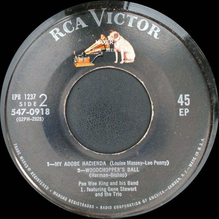 Pee Wee King And His Band - Over The Waves / Tippin' In / My Adobe Hacienda / Woodchopper's Ball side B