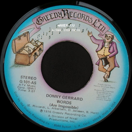 Donny Gerrard - Words (Are Impossible) / Stand Up side A