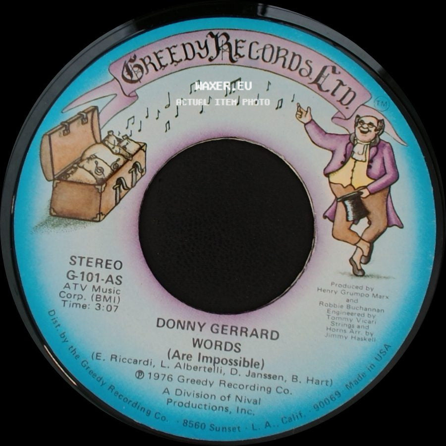 Donny Gerrard - Words (Are Impossible) / Stand Up side A