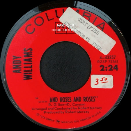 Andy Williams - My Carousel / And Roses And Roses side B