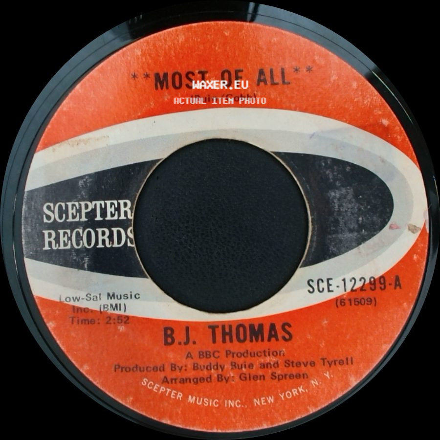 B.J. Thomas - The Mask / Most Of All side B