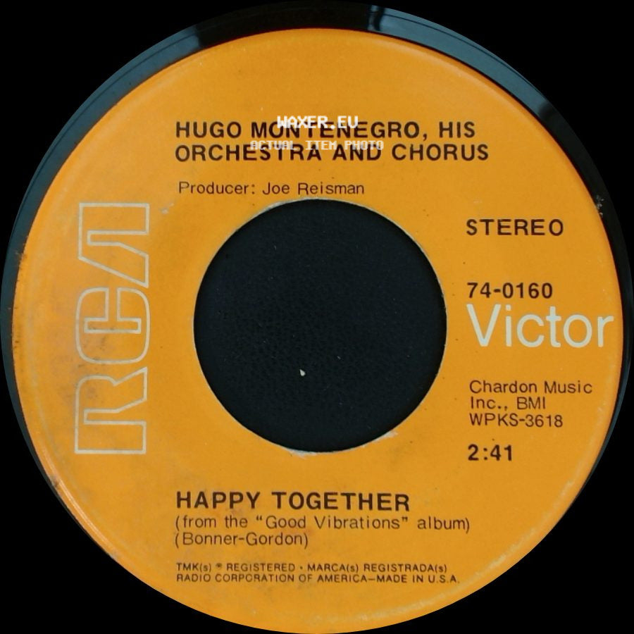 Hugo Montenegro, His Orchestra And Chorus - Lady In Cement / Happy Together side B