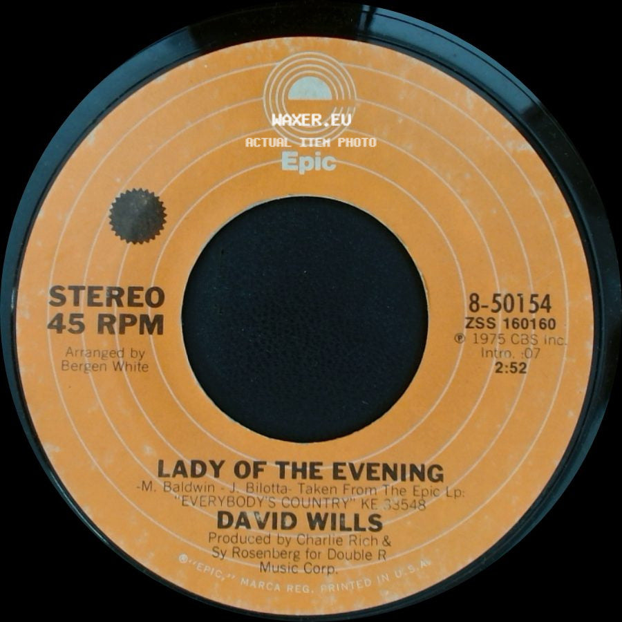 David Wills - Lady Of The Evening / She Deserves My Very Best side A