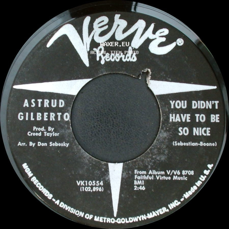 Astrud Gilberto - A Banda / You Didn't Have To Be So Nice side B