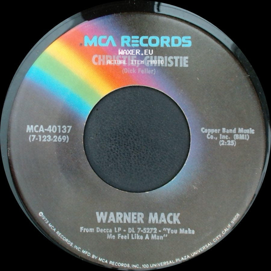 Warner Mack - Christie, Christie / Goodbyes Don't Come Easy side A