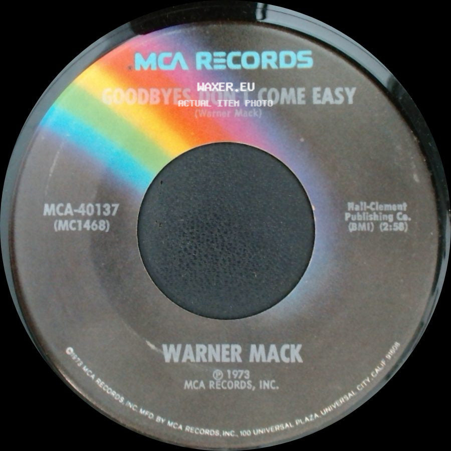 Warner Mack - Christie, Christie / Goodbyes Don't Come Easy side B