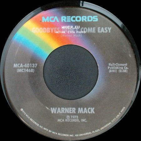 Warner Mack - Christie, Christie / Goodbyes Don't Come Easy side B