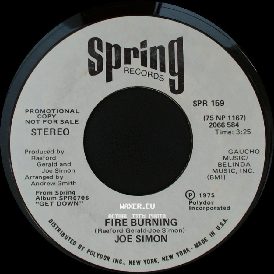Joe Simon - Music In My Bones / Fire Burning side B