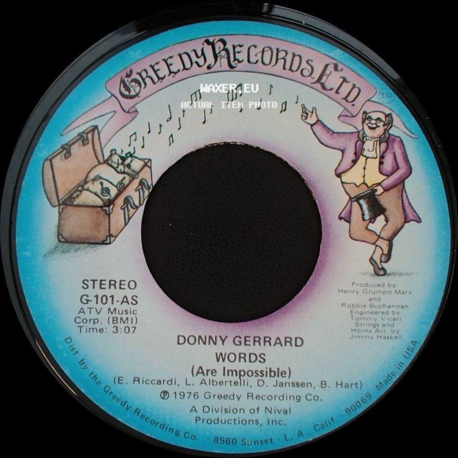 Donny Gerrard - Words (Are Impossible) / Stand Up side A
