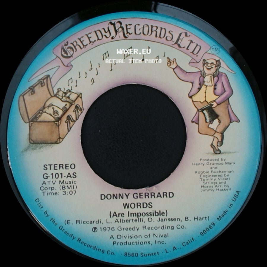 Donny Gerrard - Words (Are Impossible) / Stand Up side A