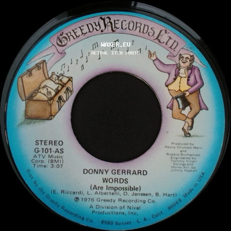 Donny Gerrard - Words (Are Impossible) / Stand Up side A