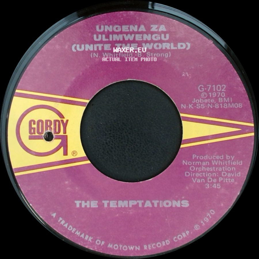 The Temptations - Hum Along And Dance / Ungena Za Ulimwengu (Unite The World) side B