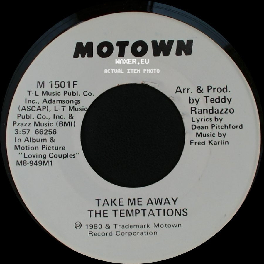 The Temptations - Take Me Away / Take Me Away side B