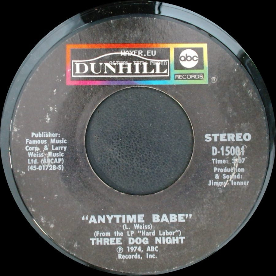 Three Dog Night - Sure As I'm Sittin' Here / Anytime Babe side B