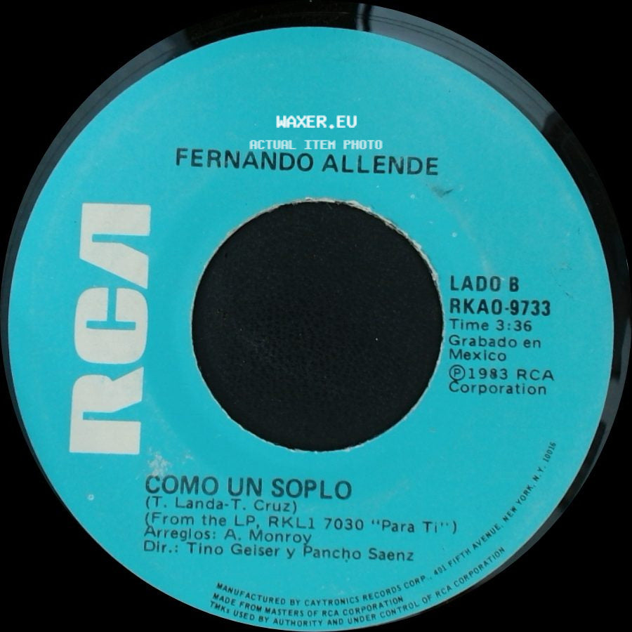 Fernando Allende - Pajarillo De Cristal / Como Un Soplo side B