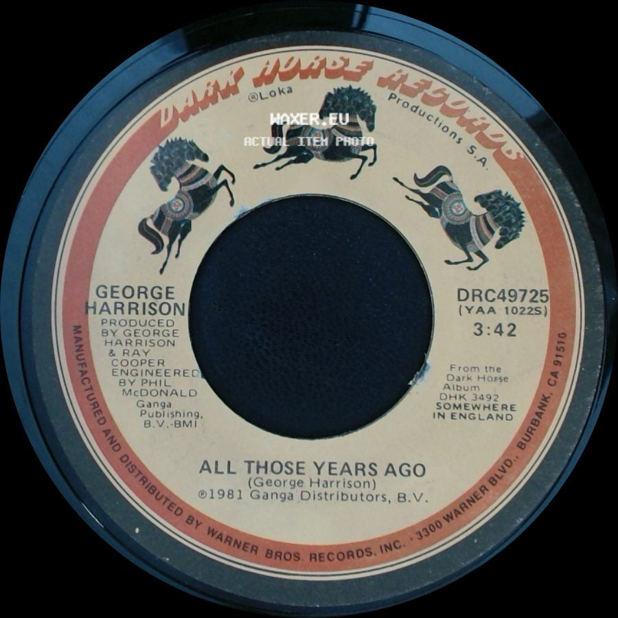 George Harrison - Writing's On The Wall / All Those Years Ago side B