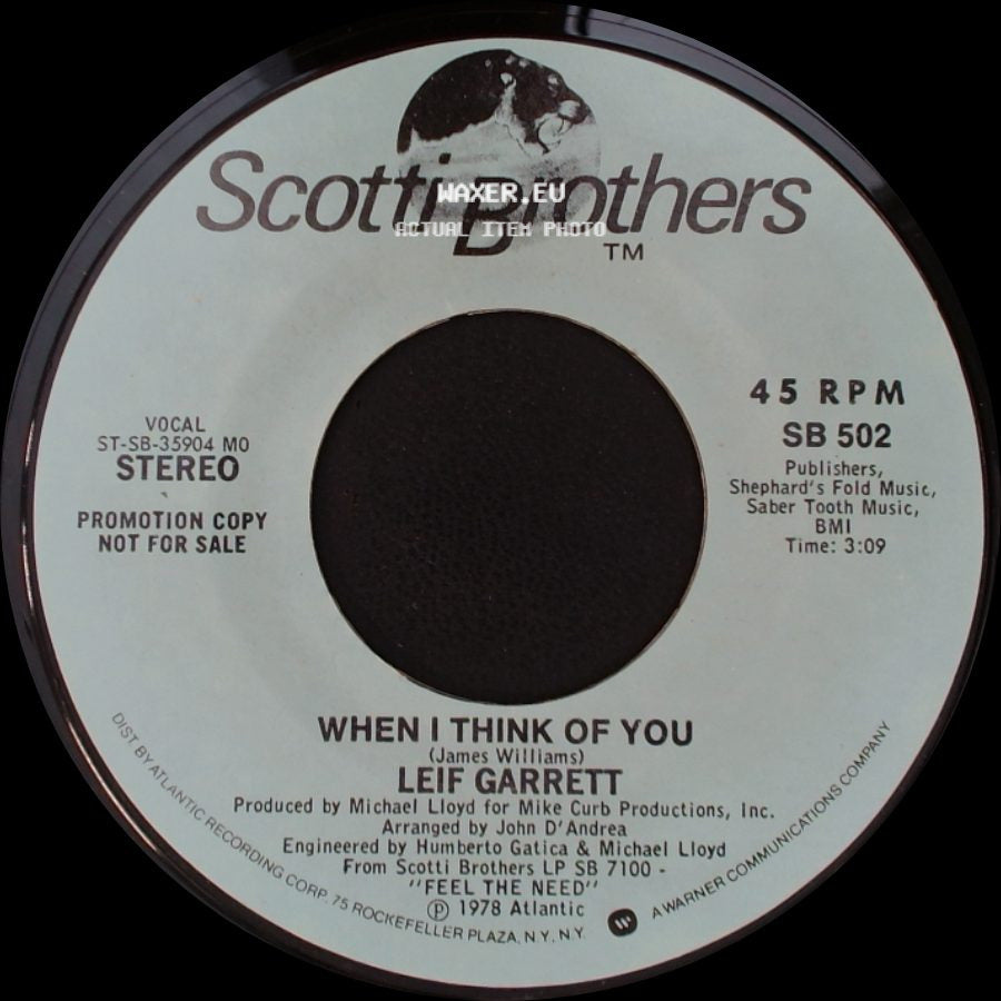 Leif Garrett - When I Think Of You / When I Think Of You side A