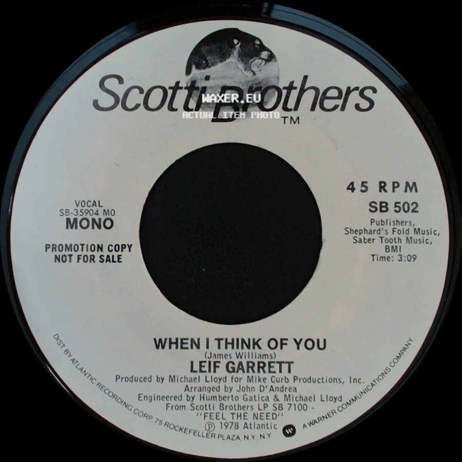 Leif Garrett - When I Think Of You / When I Think Of You side B