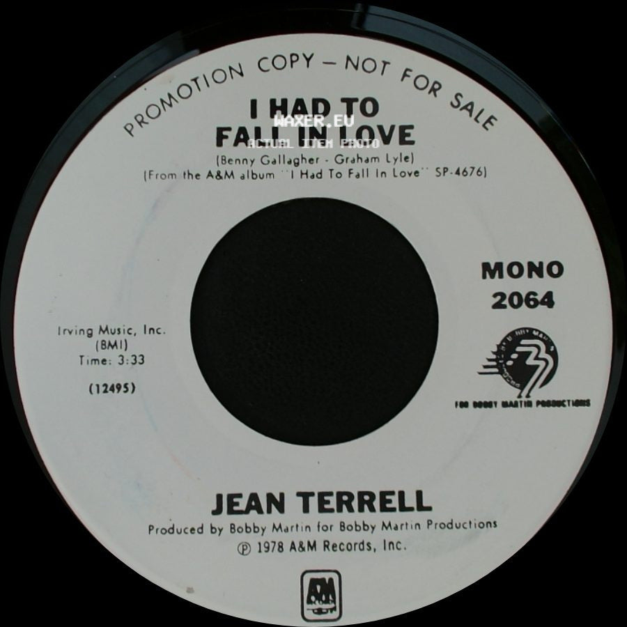 Jean Terrell - I Had To Fall In Love / I Had To Fall In Love side B