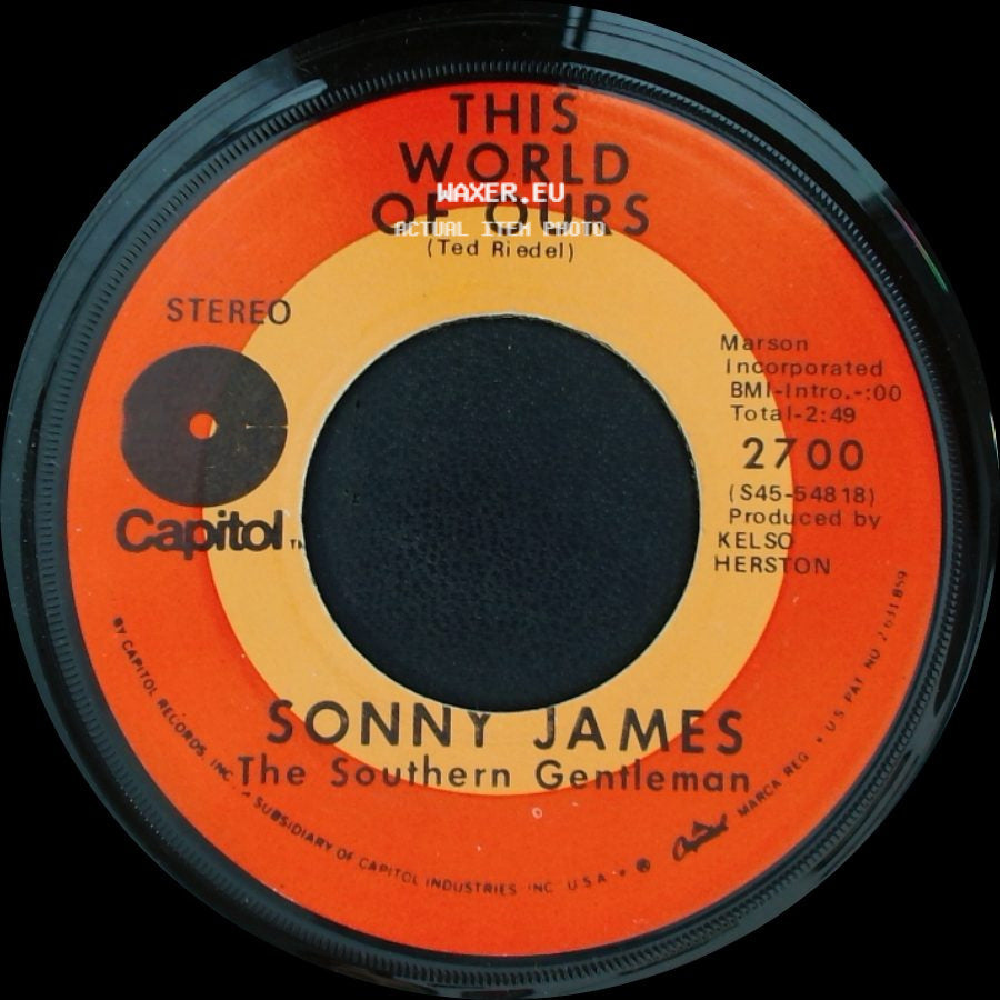 Sonny James - It's Just A Matter Of Time / This World Of Ours side B