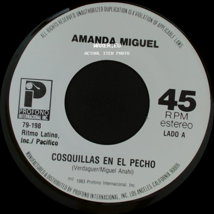 Amanda Miguel - Cosquillas En El Pecho / Igual Que Un Avion side A