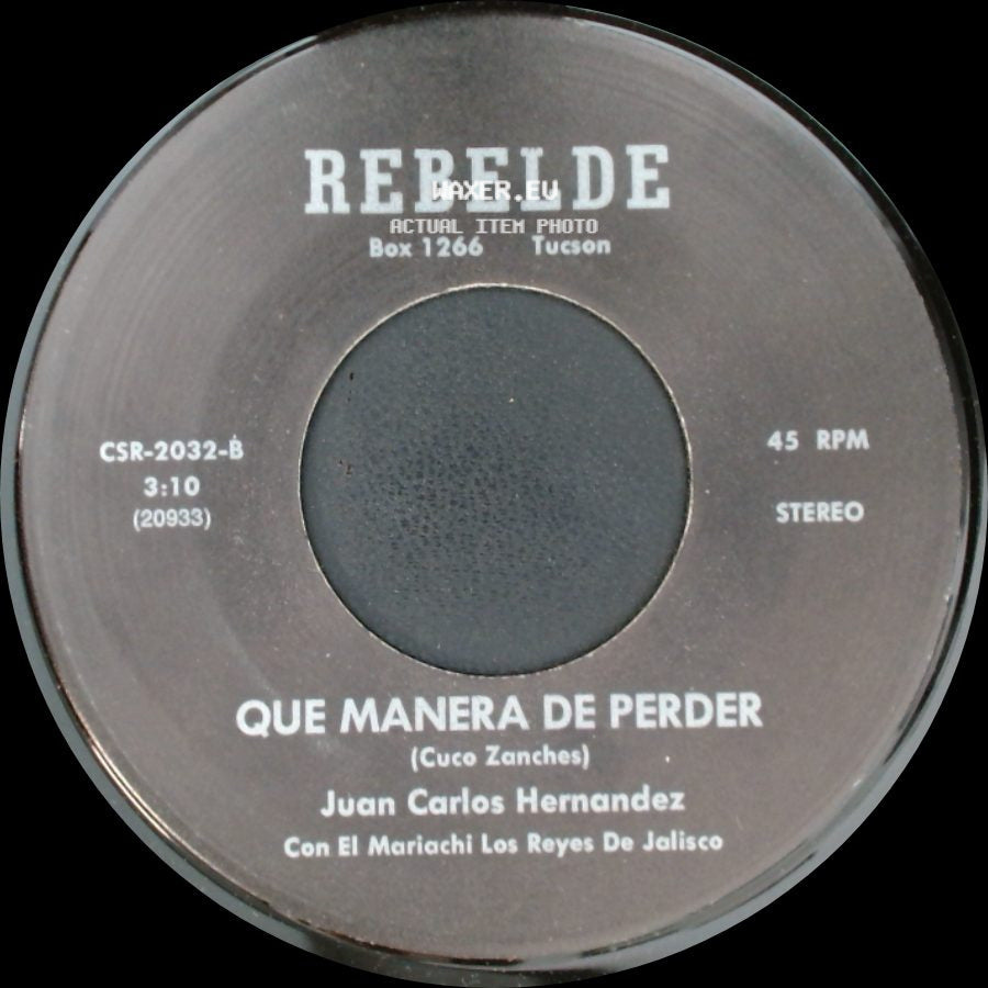 Juan Carlos Hernandez - Veronica / Que Manera De Perder side B