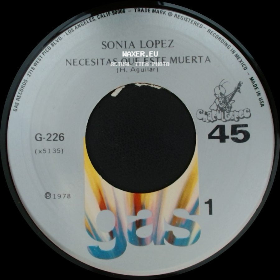 Sonia Lopez - Necesitas Que Este Muerta / Como Me Duele Tu Ausencia side A