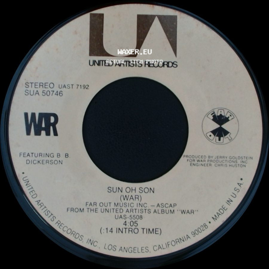 War - Lonely Feelin' / Sun Oh Son side B
