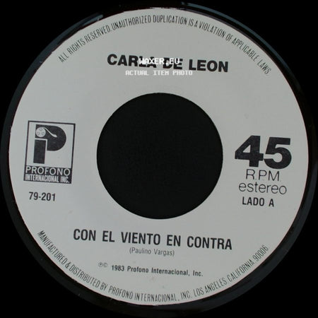 Carla De Leon - Con El Viento En Contra / Lo Que Me Sobran Son Ganas side A