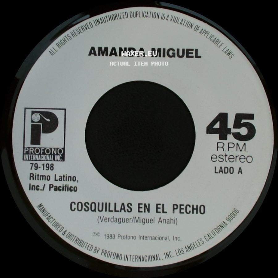 Amanda Miguel - Cosquillas En El Pecho / Igual Que Un Avion side A