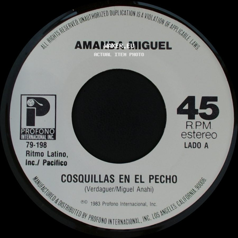 Amanda Miguel - Cosquillas En El Pecho / Igual Que Un Avion side A